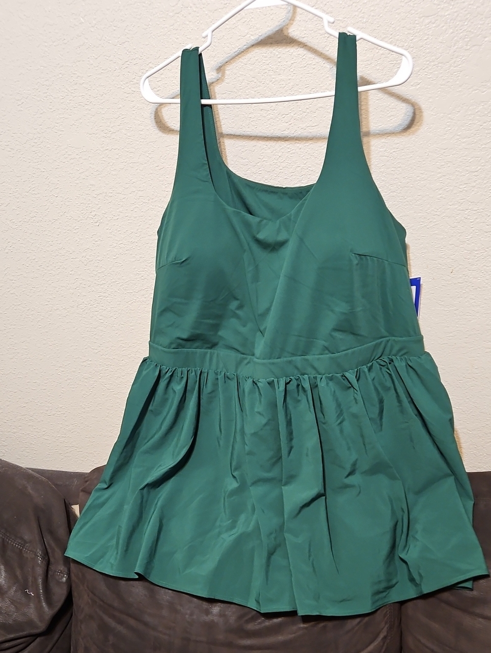 JoyLab Emerald Green Sleeveless Romper with Skirted Shorts